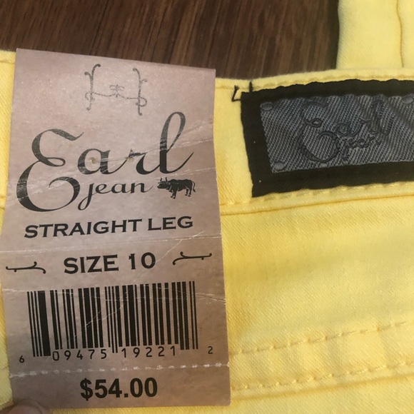 Earl Jeans Jeans Earl Jeans Yellow Straight Leg Size Nwt Poshmark